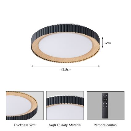 Brilagi - Plafonnier LED dimmable NEXO LED/48W/230V 3000-6000K noir Ø 43 cm + télécommande