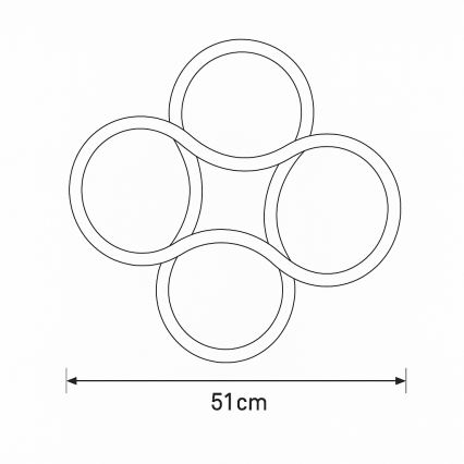 Brilagi - Plafonnier LED dimmable ORELLI LED/53W/230V Ø 51 cm 3000-6000K + télécommande