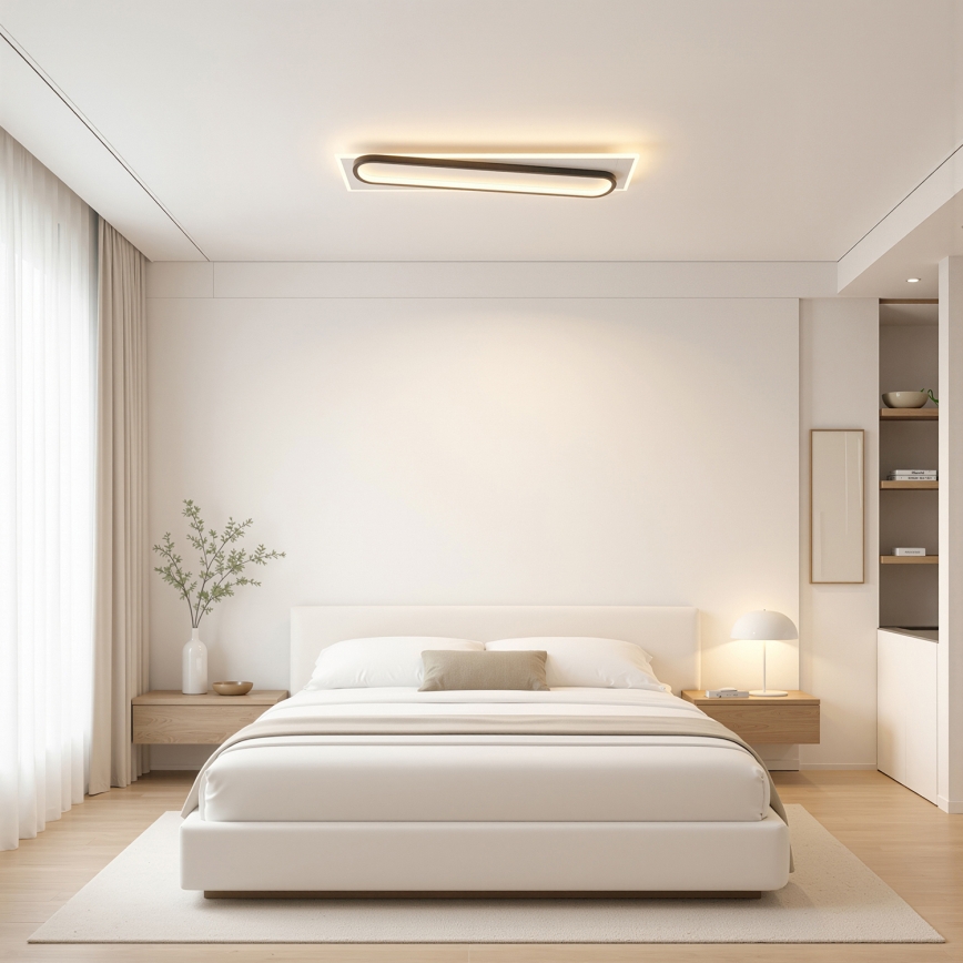 Brilagi - Plafonnier LED dimmable OUTLINE LED/52W/230V 3000-6000K 15x60 cm blanc/noir + télécommande