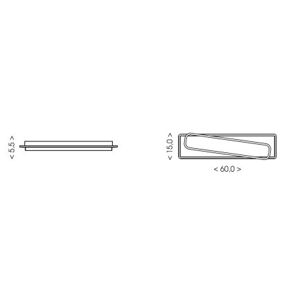 Brilagi - Plafonnier LED dimmable OUTLINE LED/66W/230V 3000-6000K 15x60 cm blanc/noir + télécommande