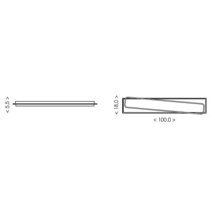 Brilagi - Plafonnier LED dimmable OUTLINE LED/90W/230V 3000-6000K 18x100 cm blanc/noir + télécommande