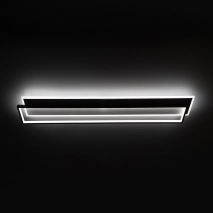 Brilagi - Plafonnier LED dimmable OUTLINE LED/90W/230V 3000-6000K 18x100 cm blanc/noir + télécommande