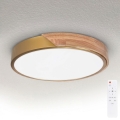 BRILAGI - plafonnier LED dimmable PILANA LED/48W/230V 3000–6500K chêne/doré Ø 40 cm + télécommande