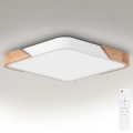 Brilagi - Plafonnier LED dimmable PILANA LED/60W/230V 3000-6500K chêne/blanc 56x56 cm + télécommande