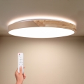 BRILAGI - Plafonnier LED dimmable PILANA LED/72W/230V 3000-6500K chêne/beige Ø 80 cm + télécommande