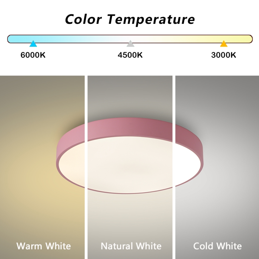 Brilagi - Plafonnier LED dimmable POOL LED/36W/230V 3000-6000K diam. 30 cm rose + télécommande