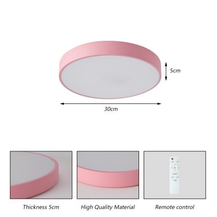 Brilagi - Plafonnier LED dimmable POOL LED/36W/230V 3000-6000K diam. 30 cm rose + télécommande
