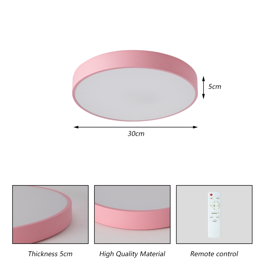 Brilagi - Plafonnier LED dimmable POOL LED/36W/230V 3000-6000K diam. 30 cm rose + télécommande