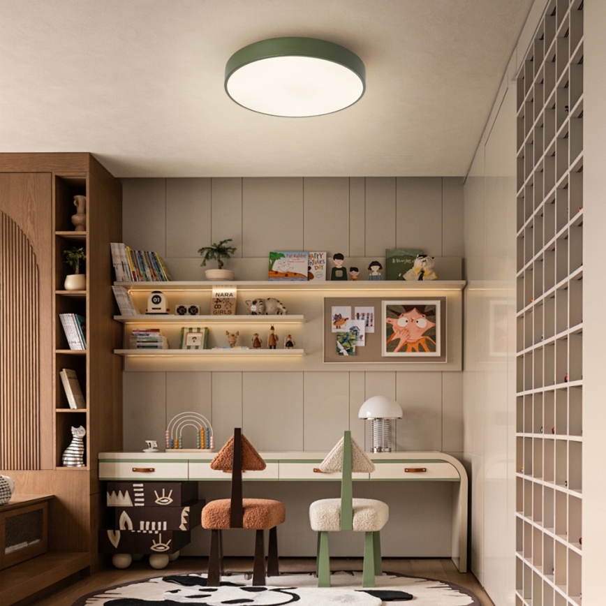 Brilagi - Plafonnier LED dimmable POOL LED/36W/230V 3000-6000K Ø 30 cm vert + télécommande