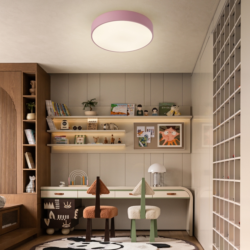 Brilagi - Plafonnier LED dimmable POOL 48W/230V 3000-6000K Ø 40 cm rose + télécommande