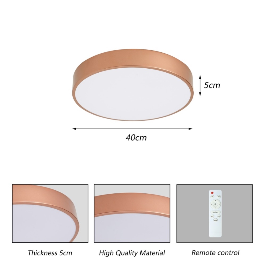 BRILAGI - Plafonnier LED dimmable POOL LED/48W/230V 3000-6000K Ø 40 cm cuivré + télécommande