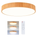 Brilagi - Plafonnier LED dimmable POOL LED/50W/230V 3000-6000K Ø 40 cm décor bois + télécommande