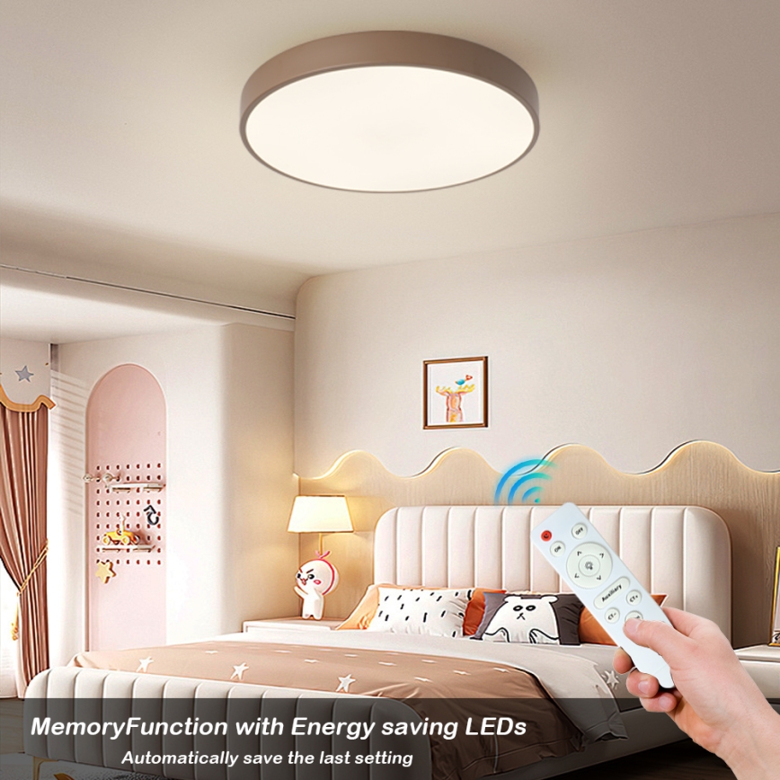 Brilagi - Plafonnier LED dimmable POOL LED/60W/230V 3000-6000K Ø 50 cm marron + télécommande