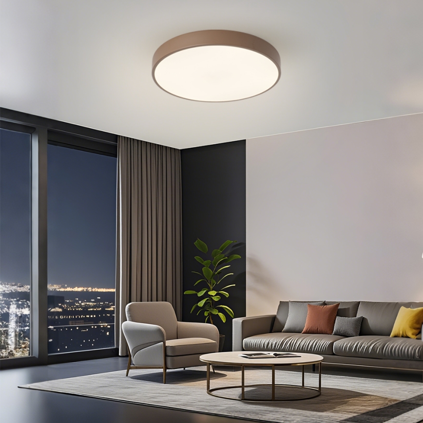Brilagi - Plafonnier LED dimmable POOL LED/60W/230V 3000-6000K Ø 50 cm marron + télécommande