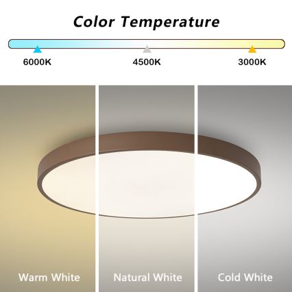 Brilagi - Plafonnier LED dimmable POOL LED/60W/230V 3000-6000K Ø 60 cm marron + télécommande