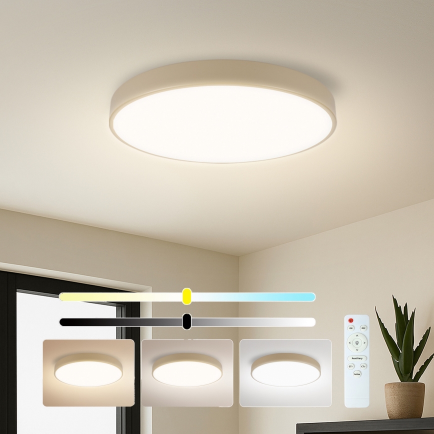Brilagi - Plafonnier LED dimmable POOL LED/60W/230V 3000-6000K Ø 50 cm beige + télécommande