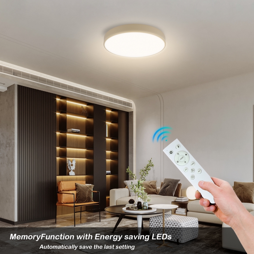 Brilagi - Plafonnier LED dimmable POOL SMART LED/48W/230V 3000-6000K diam. 40 cm Wi-Fi Tuya beige + télécommande