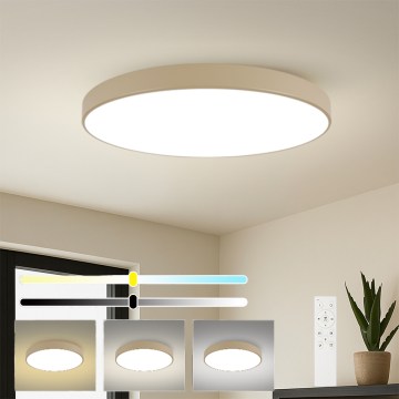 Brilagi - Plafonnier LED dimmable POOL SMART LED/180W/230V 3000-6000K 120 cm beige Wi-Fi Tuya + télécommande
