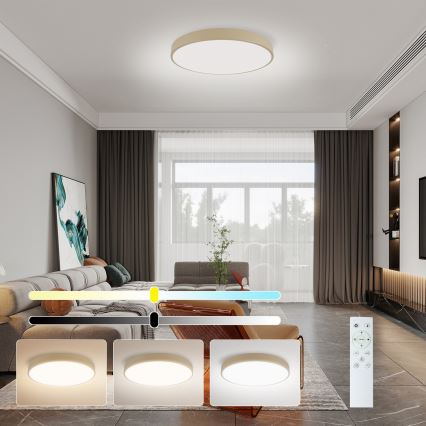 Brilagi - Plafonnier LED Dimmable POOL SMART LED/60W/230V 3000-6000K diamètre 50 cm Wi-Fi Tuya beige + télécommande