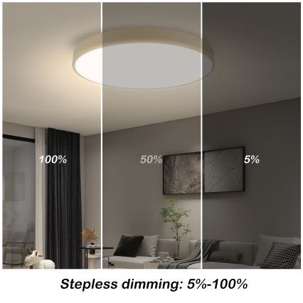 Brilagi - Plafonnier LED Dimmable POOL SMART LED/60W/230V 3000-6000K diamètre 50 cm Wi-Fi Tuya beige + télécommande