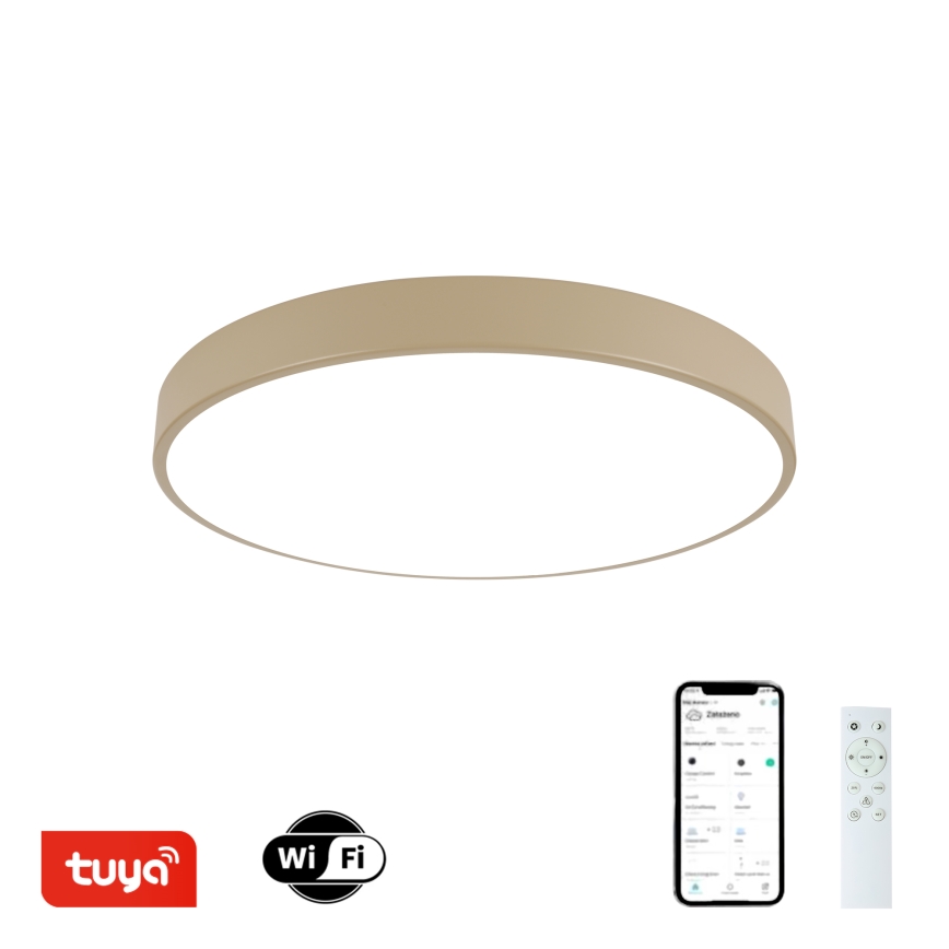 Brilagi - Plafonnier LED Dimmable POOL SMART LED/60W/230V 3000-6000K diamètre 50 cm Wi-Fi Tuya beige + télécommande