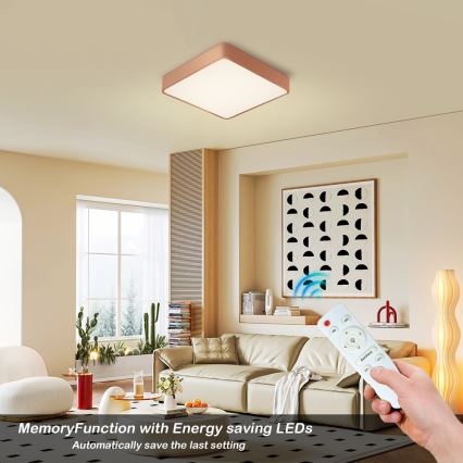 BRILAGI - Plafonnier LED dimmable POOL SQUARE LED/48W/230V 3000-6000K 50x50 cm bronze + télécommande