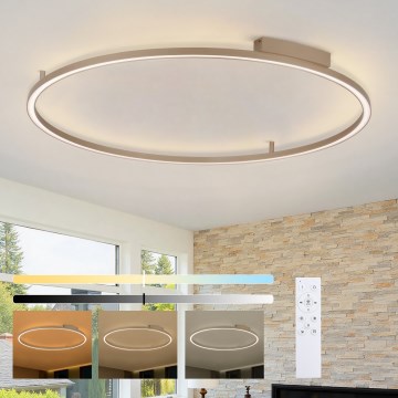Brilagi - Plafonnier LED dimmable PORTOFINO LED/85W/230V 3000–6000 K Ø 120 cm beige + télécommande
