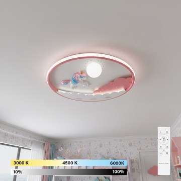 Brilagi - Plafonnier LED dimmable pour enfants UNICORN LED/68W/230V 3000-6000K diam. 49 cm + télécommande