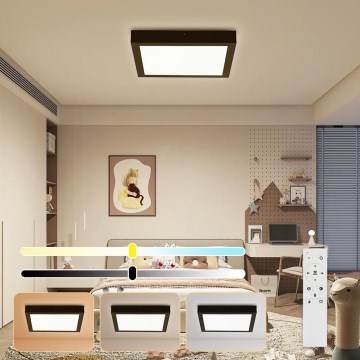 Brilagi - Plafonnier LED dimmable pour salle de bains FRAME SMART LED/24W/230V 30x30 cm 3000-6000K IP44 noir + télécommande
