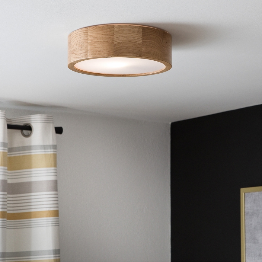 Brilagi - Plafonnier LED RGBW dimmable CARVALHO 1xE27/9W/230V 2700-6500K Wi-Fi chêne Ø 27,5 cm