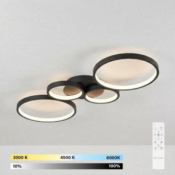 Brilagi - Plafonnier LED dimmable RINGO LED/34W/230V 3000-6000K 28x78 cm noir + télécommande