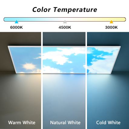 Brilagi - Plafonnier LED dimmable SLIMFRAME SKY LED/80W/230V 120x60 cm 3000-6000K argent/bleu + télécommande