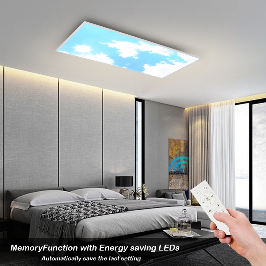 Brilagi - Plafonnier LED dimmable SLIMFRAME SKY LED/80W/230V 120x60 cm 3000-6000K argent/bleu + télécommande