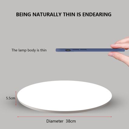 Brilagi - Plafonnier LED dimmable SMART 24 W 230 V Ø 38 cm 2700–6500 K Wi‑Fi Tuya + télécommande