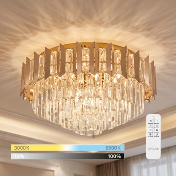 BRILAGI - Plafonnier LED dimmable SPECTRA LED/45 W/230 V 3000–6000 K Ø 48 cm doré + télécommande