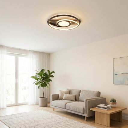 Brilagi - Plafonnier LED dimmable TWIRL LED/38W/230V 3000-6000K noir + télécommande