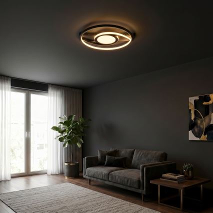 Brilagi - Plafonnier LED dimmable TWIRL LED/38W/230V 3000-6000K noir + télécommande