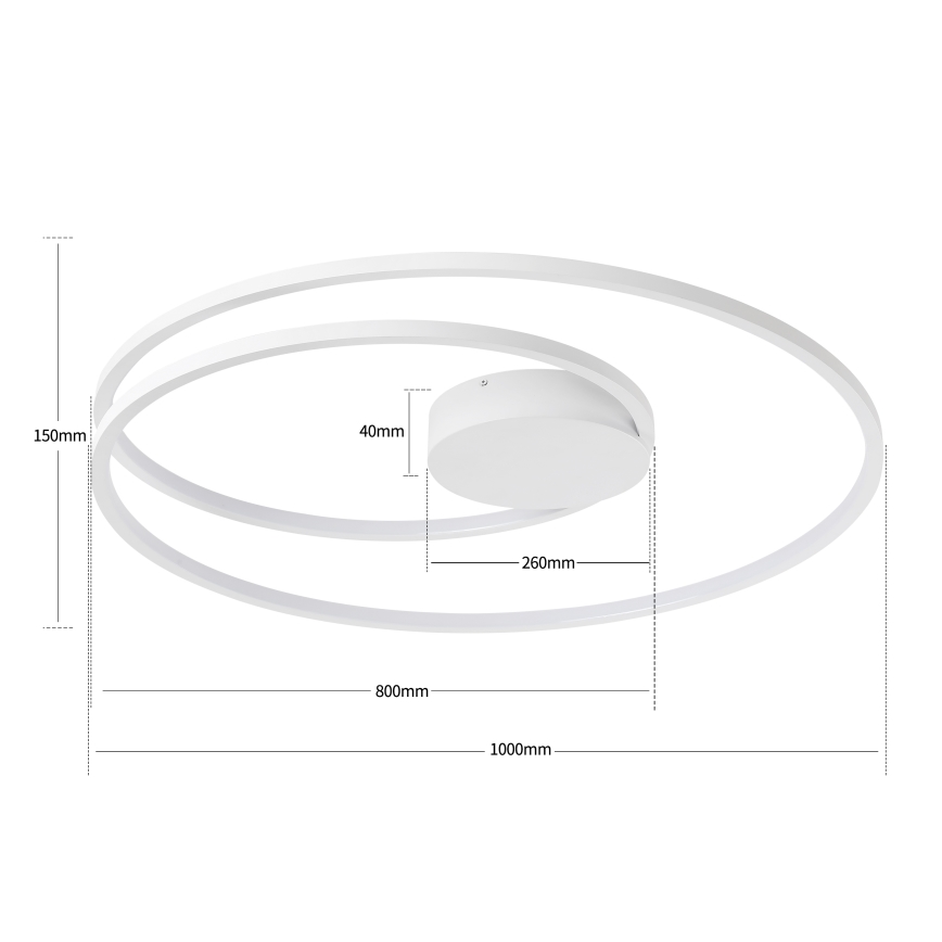 Brilagi - Plafonnier LED dimmable TWISTER LED/105W/230V 3000–6000K Ø 100 cm blanc + télécommande