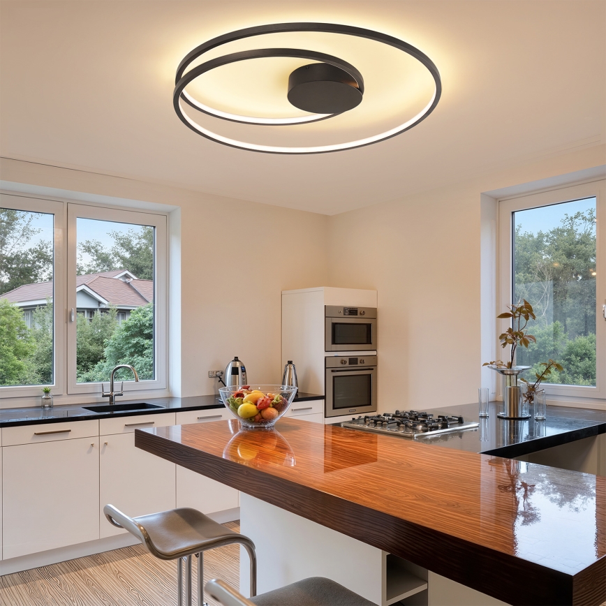 Brilagi - Plafonnier LED dimmable TWISTER LED/105W/230V 3000–6000K Ø 100 cm noir + télécommande