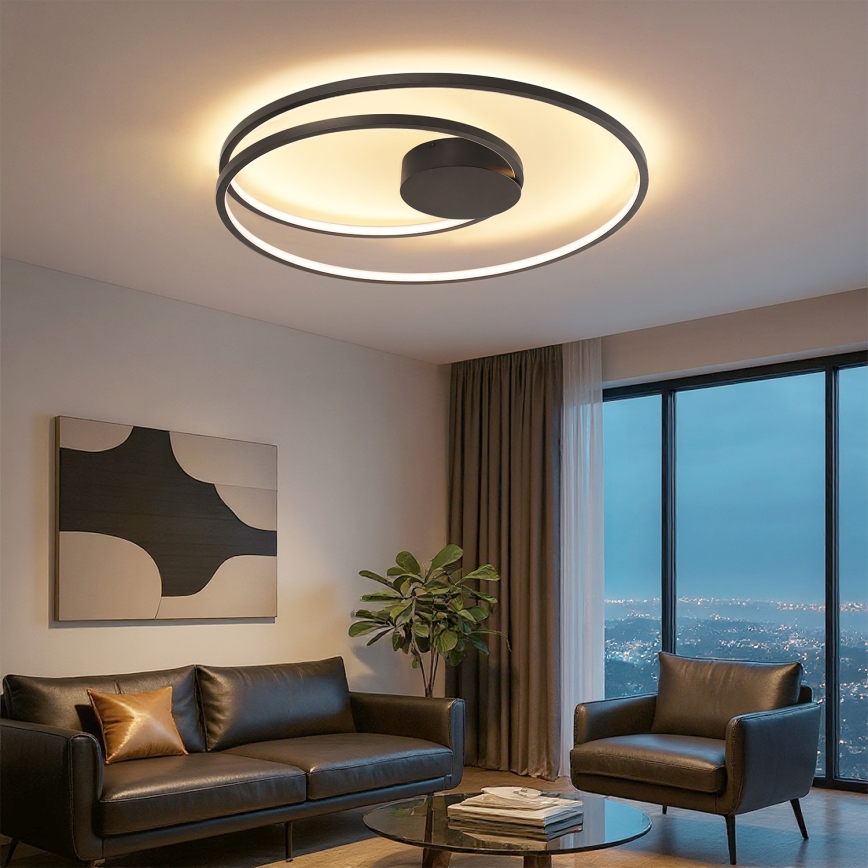 Brilagi - Plafonnier LED dimmable TWISTER LED/105W/230V 3000–6000K Ø 100 cm noir + télécommande