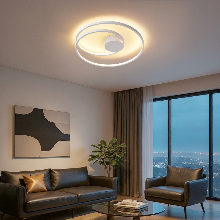 Brilagi - Plafonnier LED dimmable TWISTER LED/48W/230V 3000-6000K Ø 50 cm blanc + télécommande