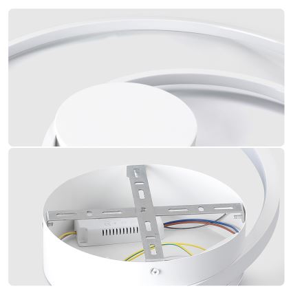 Brilagi - Plafonnier LED dimmable TWISTER LED/48W/230V 3000-6000K Ø 50 cm blanc + télécommande