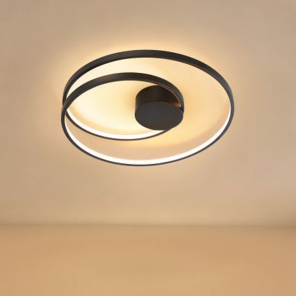 Brilagi - Plafonnier LED dimmable TWISTER LED/48W/230V 3000-6000K Ø 50 cm noir + télécommande