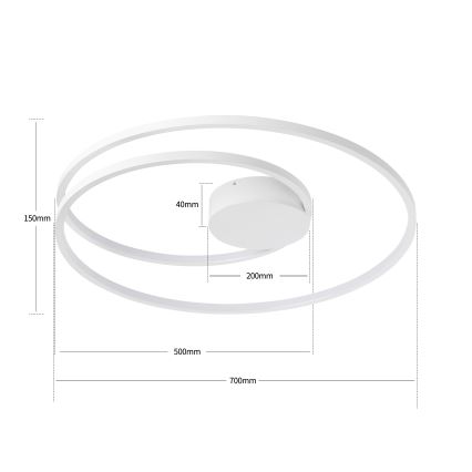 Brilagi - Plafonnier LED dimmable TWISTER LED/75W/230V 3000-6000K Ø 70 cm blanc + télécommande