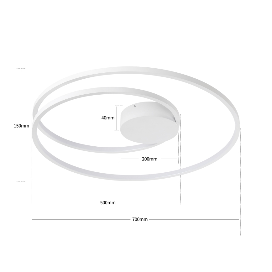 Brilagi - Plafonnier LED dimmable TWISTER LED/75W/230V 3000-6000K Ø 70 cm blanc + télécommande