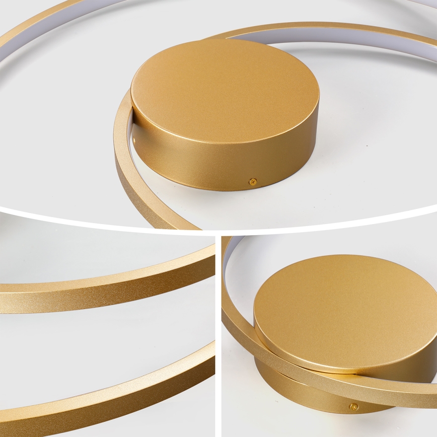 Brilagi - Plafonnier LED dimmable TWISTER LED/75W/230V 3000-6000K Ø 70 cm doré + télécommande