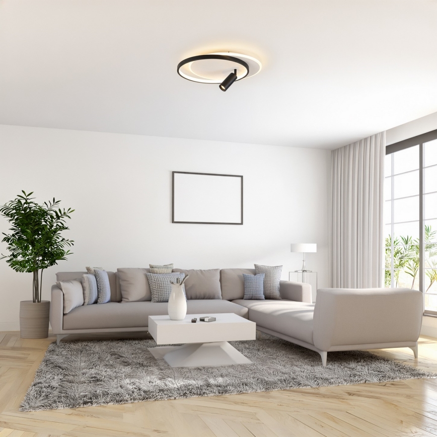 Brilagi - Plafonnier LED dimmable UNITY LED/48W/230V + 1xGU10/3W 3000-6000K 39x45 cm blanc/noir + télécommande
