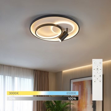 Brilagi - Plafonnier LED dimmable UNITY LED/60W/230V + 1xGU10/3W 3000-6000K Ø 50 cm blanc/noir + télécommande