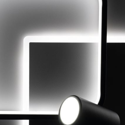 Brilagi - Plafonnier LED dimmable UNITY LED/75W/230V + 1xGU10/3W 3000-6000K 50x50 cm blanc/noir + télécommande