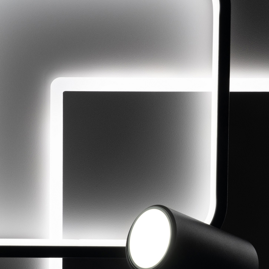 Brilagi - Plafonnier LED dimmable UNITY LED/75W/230V + 1xGU10/3W 3000-6000K 50x50 cm blanc/noir + télécommande